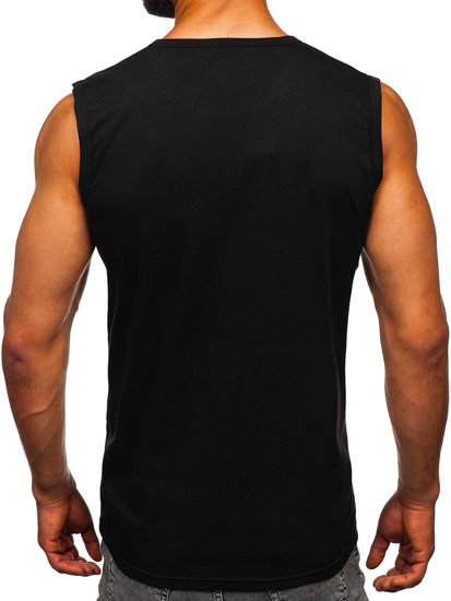 Canotta tank top con stampa nero-rossa Bolf 14822