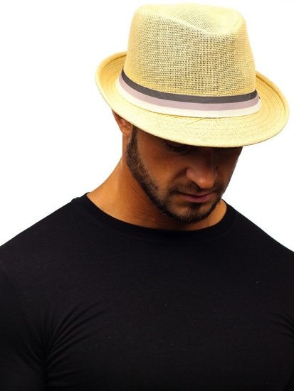 Cappello da uomo beige Bolf KAP214