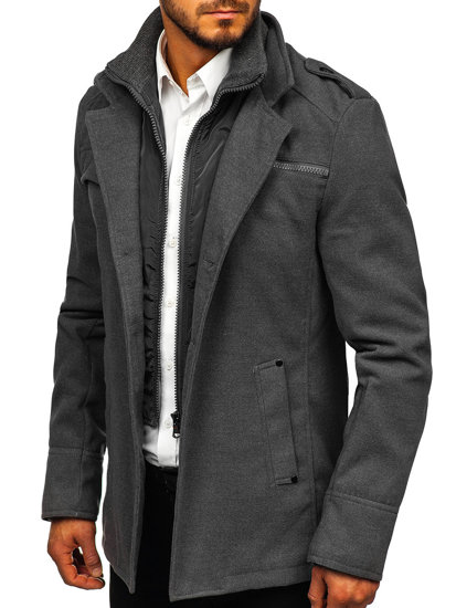 Cappotto da uomo grigio Bolf 8856D