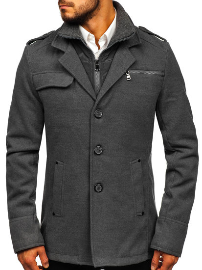 Cappotto da uomo grigio Bolf 8856D