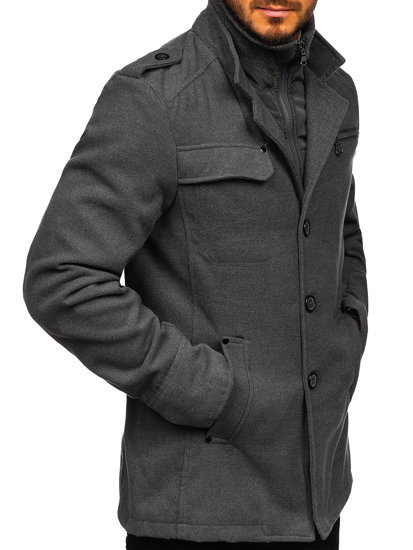 Cappotto da uomo grigio Bolf 8856D