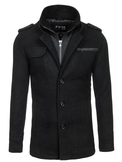 Cappotto da uomo nero Bolf 8856