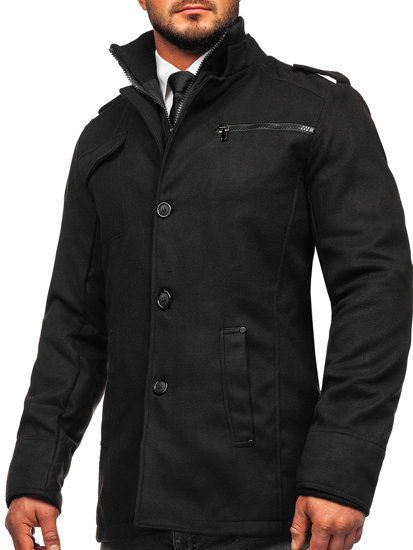 Cappotto da uomo nero Bolf 8856