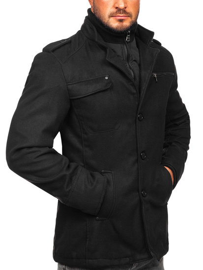 Cappotto da uomo nero Bolf 8856