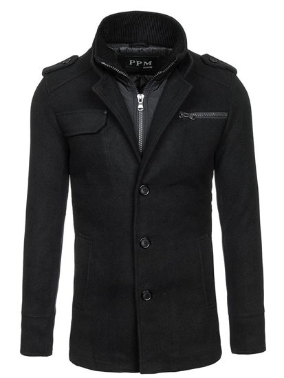 Cappotto da uomo nero Bolf 8856D