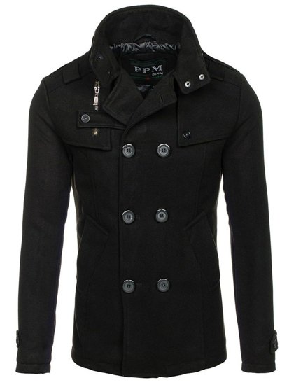 Cappotto da uomo nero Bolf 8857B