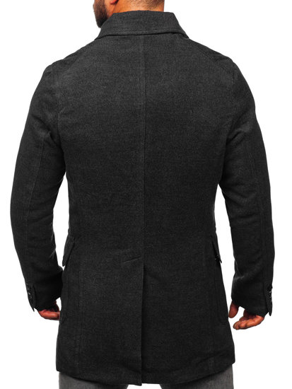 Cappotto doppiopetto con collo alto da uomo grafite Bolf 1048