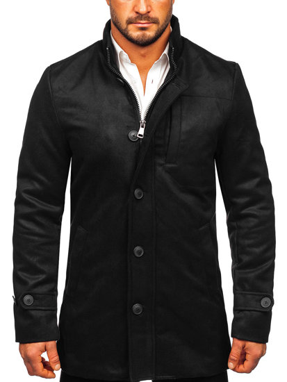 Cappotto invernale con collo alto da uomo nero Bolf M3129