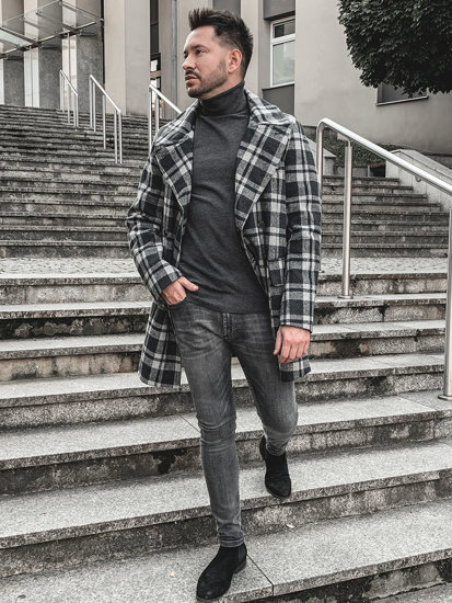 Cappotto invernale da uomo grigio Bolf 1115