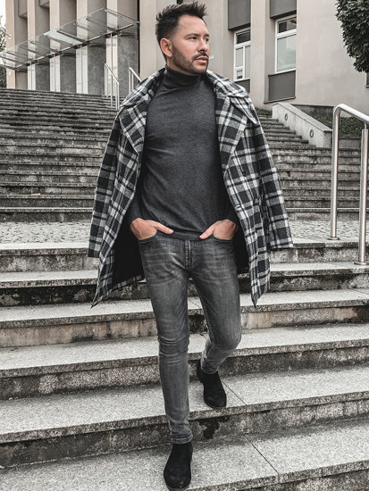 Cappotto invernale da uomo grigio Bolf 1115