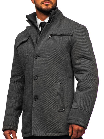 Cappotto invernale da uomo grigio Bolf 1977A