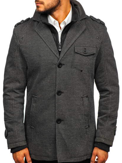 Cappotto invernale da uomo grigio Bolf 88801