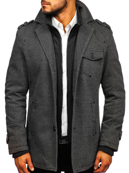 Cappotto invernale da uomo grigio Bolf 88801