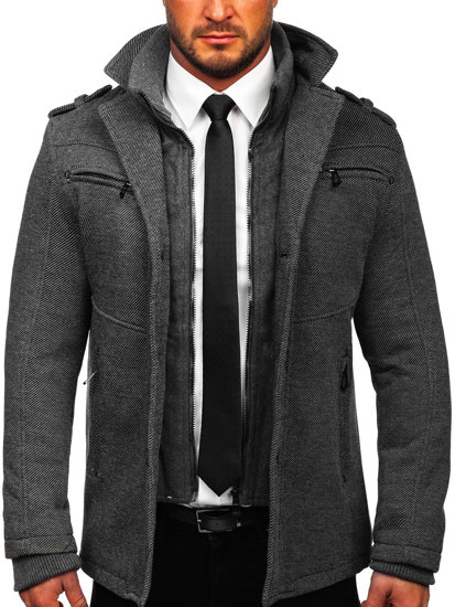 Cappotto invernale da uomo grigio Bolf 88803