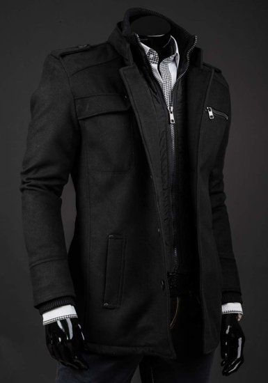 Cappotto invernale da uomo nero Bolf 8856A