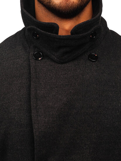 Cappotto invernale doppiopetto con scollo alto da uomo grafite Bolf 1048A