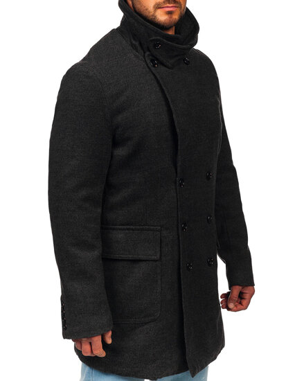 Cappotto invernale doppiopetto con scollo alto da uomo grafite Bolf 1048A