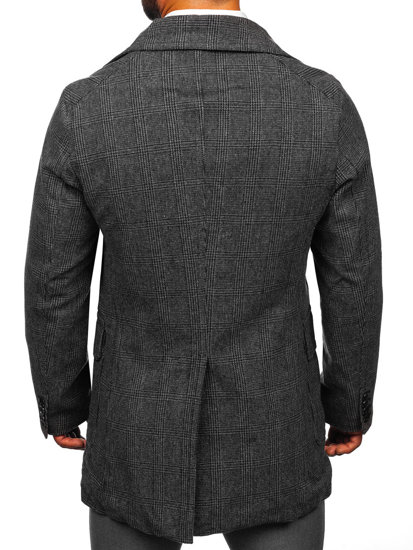 Cappotto invernale isolante con motivo a quadri da uomo grafite Bolf 1191