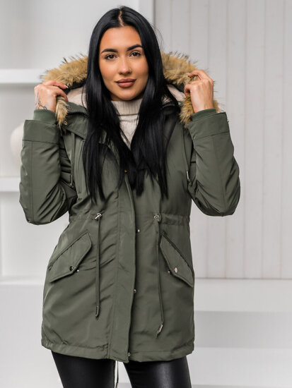 Donna 2 in 1 Parka invernale con cappuccio Khaki Bolf 16M9199A1