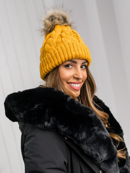 Donna Berretto invernale con pompon Camel Bolf M1