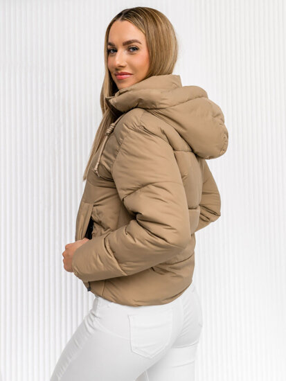 Donna Giacca invernale trapuntata con cappuccio Beige Bolf 16M9188