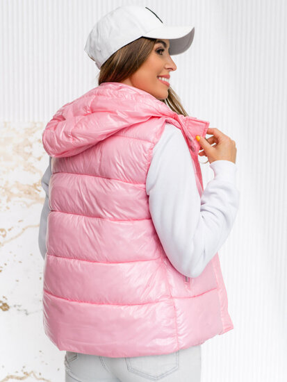 Donna Gilet trapuntato con cappuccio Rosa chiaro Bolf SW025A1