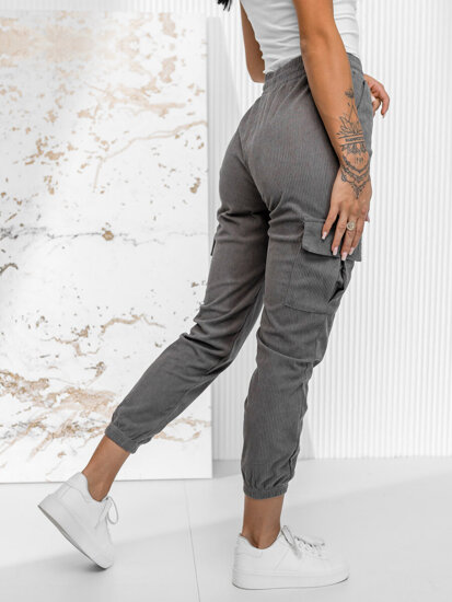 Donna Joggers cargo a righe Grigio Bolf W7860