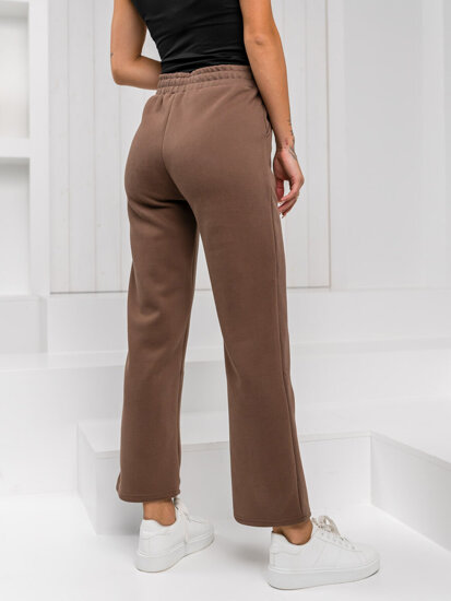 Donna Pantaloni di tuta wide leg Cioccolato Bolf W5213