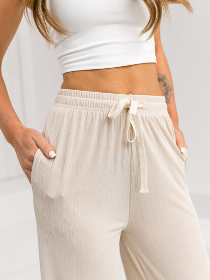 Donna Pantaloni wide leg Beige Bolf W7955