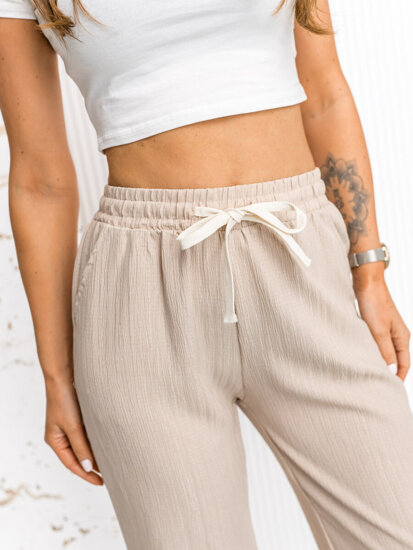 Donna Pantaloni wide leg Beige Bolf W7960