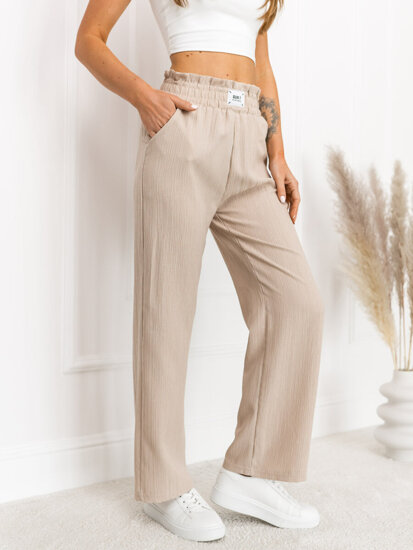 Donna Pantaloni wide leg Beige Bolf W7961