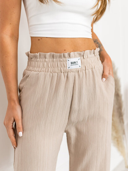 Donna Pantaloni wide leg Beige Bolf W7961