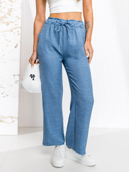 Donna Pantaloni wide leg Blu Bolf W7966