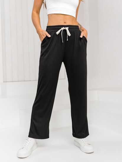 Donna Pantaloni wide leg Nero Bolf W7958