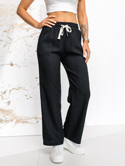 Donna Pantaloni wide leg Nero Bolf W7960