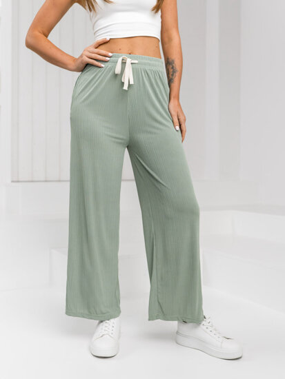 Donna Pantaloni wide leg Verde Bolf W7955