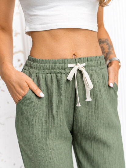 Donna Pantaloni wide leg Verde Bolf W7960