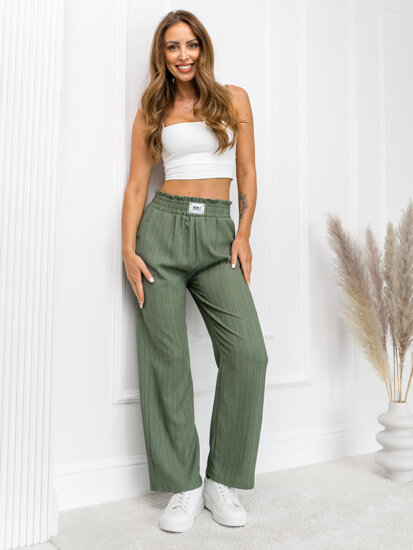 Donna Pantaloni wide leg Verde Bolf W7961