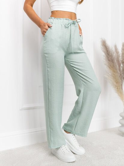 Donna Pantaloni wide leg Verde Bolf W7966