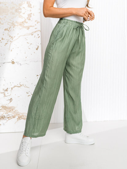 Donna Pantaloni wide leg Verde Bolf W7970