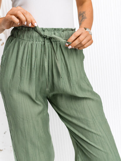 Donna Pantaloni wide leg Verde Bolf W7970