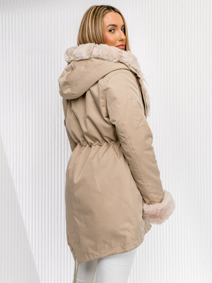 Donna Parka invernale con cappuccio Beige Bolf 5M763