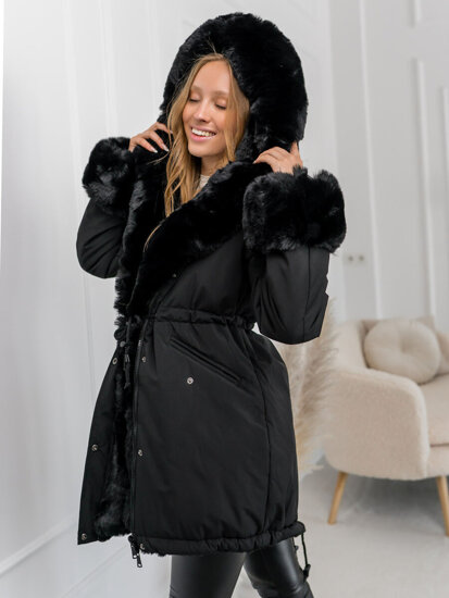 Donna Parka invernale con cappuccio Nero Bolf 11Z8085A1