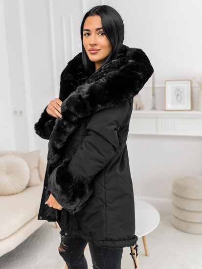 Donna Parka invernale con cappuccio Nero Bolf 11Z8085A2