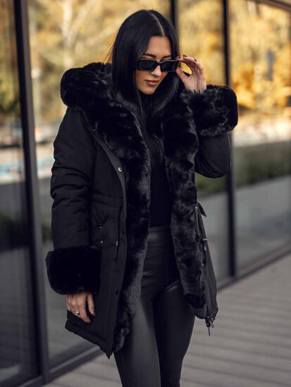 Donna Parka invernale con cappuccio Nero Bolf 11Z8085A3