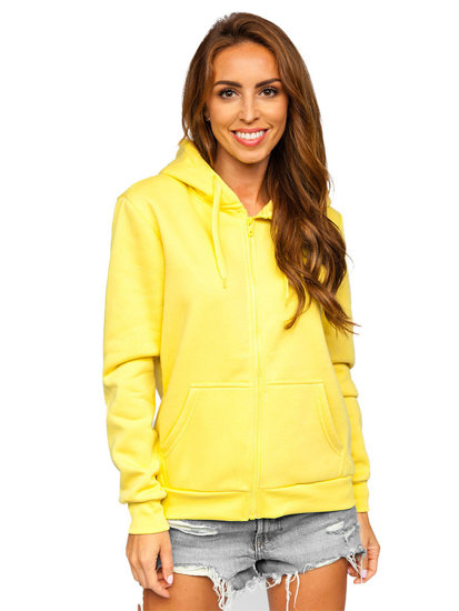 Felpa con cappuccio da donna giallo chiara Bolf W03B