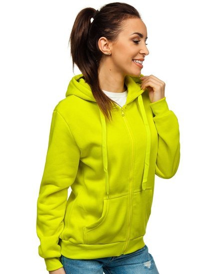 Felpa con cappuccio da donna verde lime Bolf W03