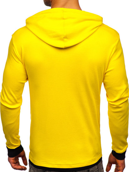 Felpa con cappuccio da uomo giallo-nero Bolf 145380