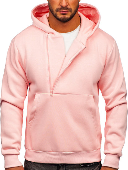 Felpa con cappuccio da uomo rosa chiaro Bolf 02