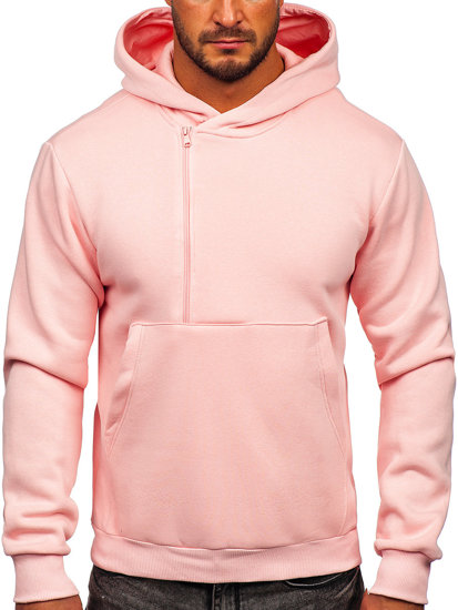 Felpa con cappuccio da uomo rosa chiaro Bolf 02